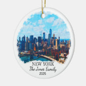 Gepersonaliseerde New York Ornament, New York Gift Keramisch Ornament (Links)