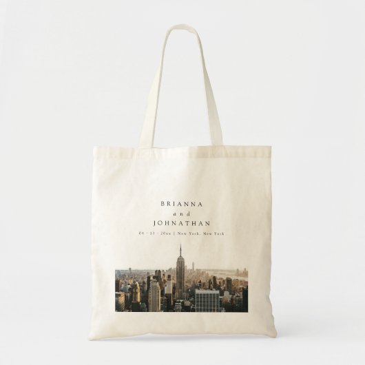Gepersonaliseerde New York Wedding Canvas tas (Voorkant)