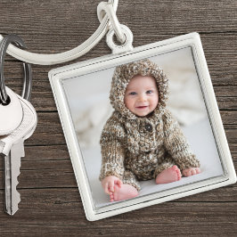 Gepersonaliseerde Newborn Baby Keepsake Foto Sleutelhanger
