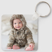 Gepersonaliseerde Newborn Baby Keepsake Foto Sleutelhanger (Achterkant)