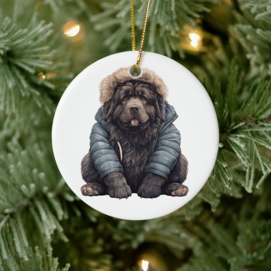 Gepersonaliseerde Newfoundland hond Keramisch Ornament (Boom)