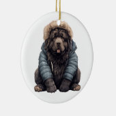 Gepersonaliseerde Newfoundland hond Keramisch Ornament (Rechts)