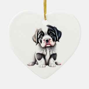 Gepersonaliseerde Newfoundland Puppy Keramisch Ornament