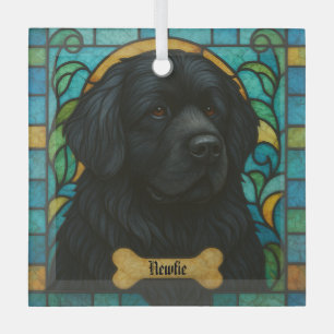 Gepersonaliseerde Newfoundlander hond "Glas in loo Glas Ornament