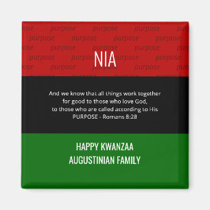 Gepersonaliseerde NIA Romans 8 28 Happy Kwanzaa Magneet