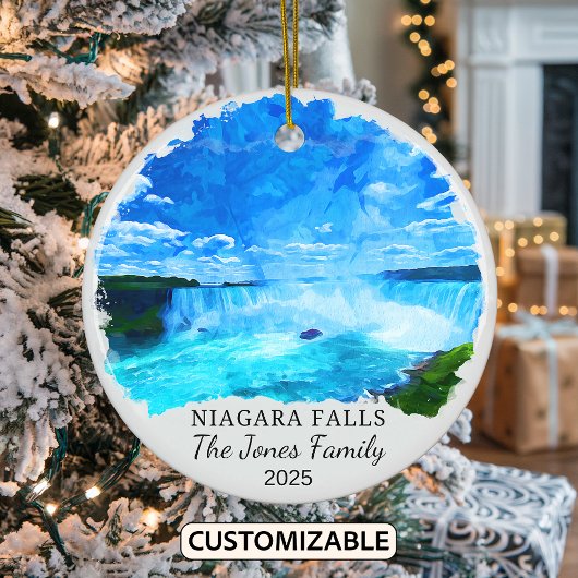 Gepersonaliseerde Niagara Herfsten Ornament, New Y Keramisch Ornament