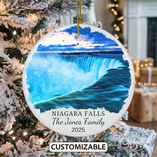 Gepersonaliseerde Niagara Herfsten Ornament, New Y Keramisch Ornament