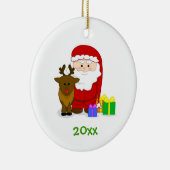 Gepersonaliseerde Nice List Ornament w/Rudolph (Rechts)