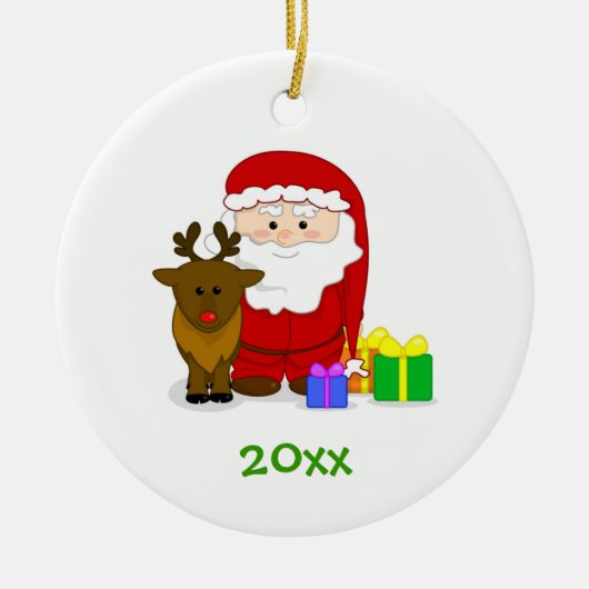 Gepersonaliseerde Nice List Ornament w/Rudolph (Voorkant)