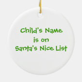 Gepersonaliseerde Nice List Ornament w/Rudolph (Achterkant)
