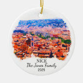 Gepersonaliseerde Nice Ornament, Frankrijk Gift Keramisch Ornament (Voorkant)