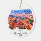 Gepersonaliseerde Nice Ornament, Frankrijk Gift Keramisch Ornament (Links)