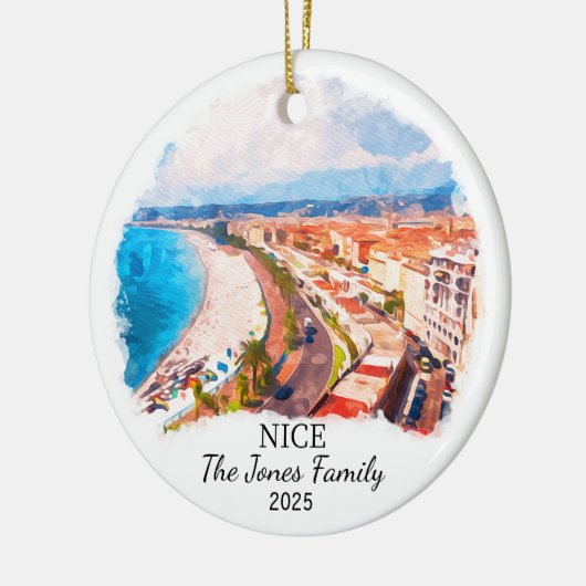 Gepersonaliseerde Nice Ornament, Frankrijk Gift Keramisch Ornament (Links)