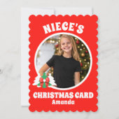 Gepersonaliseerde nicht foto kerst feestdagenkaart (Voorkant)