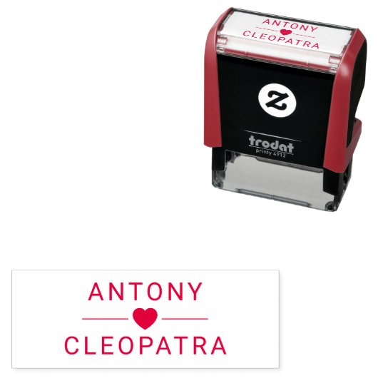 Gepersonaliseerde Nickname Pair Self-Inking Stamp Zelfinktende Stempel (In situ)