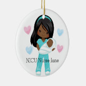 Gepersonaliseerde NICU Verpleegkundige Holding Bab Keramisch Ornament (Rechts)