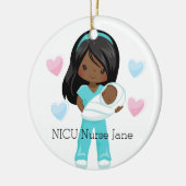Gepersonaliseerde NICU Verpleegkundige Holding Bab Keramisch Ornament (Links)