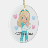 Gepersonaliseerde NICU Verpleegkundige Holding Bab Keramisch Ornament (Rechts)