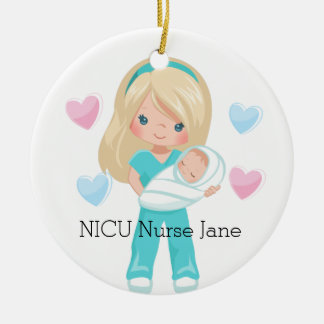Gepersonaliseerde NICU Verpleegkundige Holding Bab Keramisch Ornament