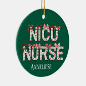 Gepersonaliseerde NICU Verpleegster Kerst Coquette Keramisch Ornament (Rechts)
