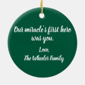 Gepersonaliseerde NICU Verpleegster Kerst Coquette Keramisch Ornament (Achterkant)