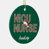 Gepersonaliseerde NICU Verpleegster Kerstman Hoed Keramisch Ornament (Rechts)