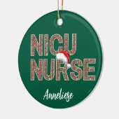 Gepersonaliseerde NICU Verpleegster Kerstman Hoed Keramisch Ornament (Links)