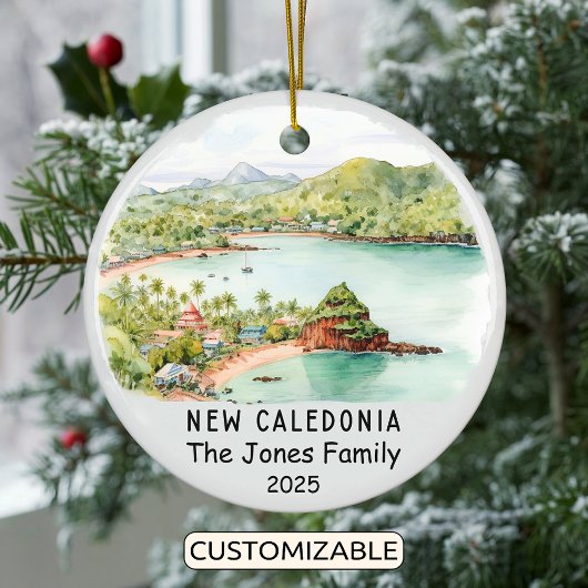 Gepersonaliseerde Nieuw-Caledonië Ornament, Keramisch Ornament