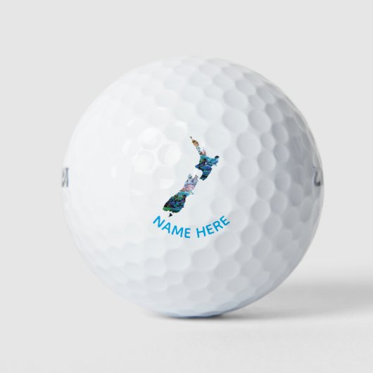 GEPERSONALISEERDE NIEUW-ZEELAND MAP PAUA GOLF BALL GOLFBALLEN (Voorkant)