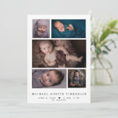 Gepersonaliseerde nieuwe 5-Afbeelding Baby Foto Ge Aankondiging (Staand voorkant)