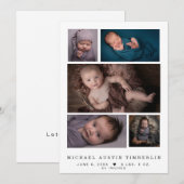 Gepersonaliseerde nieuwe 5-Afbeelding Baby Foto Ge Aankondiging (Voorkant / Achterkant)