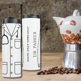 Gepersonaliseerde nieuwe arts witte jas ceremonie thermosbeker