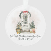 Gepersonaliseerde Nieuwe Home Eerste Kerst Acryl Ornament (voorkant)
