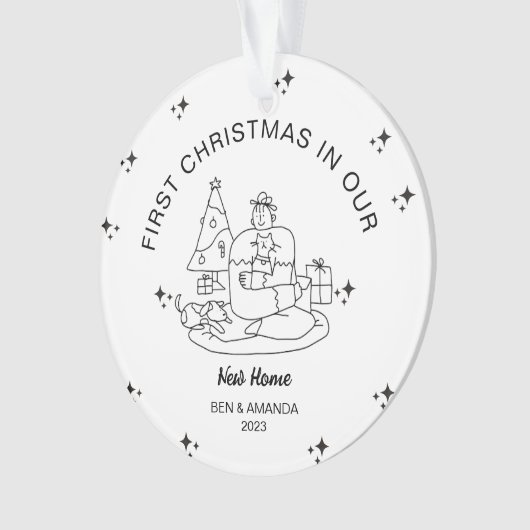 Gepersonaliseerde nieuwe Home Housewarming Gift Mi Ornament (voorkant)