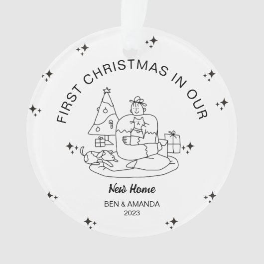 Gepersonaliseerde nieuwe Home Housewarming Gift Mi Ornament (voorkant)