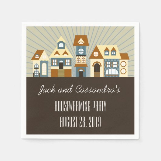 Gepersonaliseerde nieuwe Home Housewarming servett Servet (Voorkant)