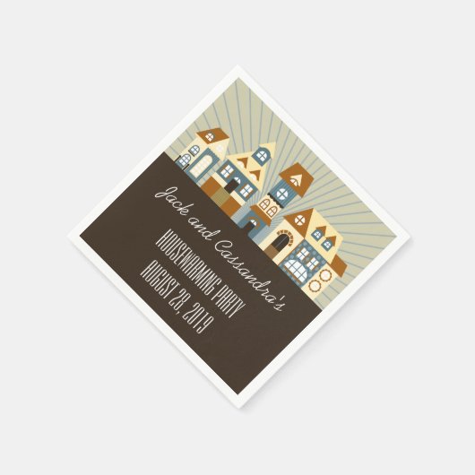 Gepersonaliseerde nieuwe Home Housewarming servett Servet (Hoek)