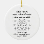 Gepersonaliseerde Nieuwe Home Keepsake Verhuizen Keramisch Ornament (Achterkant)