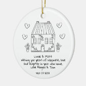 Gepersonaliseerde Nieuwe Home Keepsake Verhuizen Keramisch Ornament (Links)
