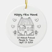 Gepersonaliseerde Nieuwe Home Keepsake Verhuizen Keramisch Ornament (Voorkant)