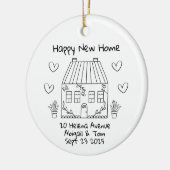 Gepersonaliseerde Nieuwe Home Keepsake Verhuizen Keramisch Ornament (Links)