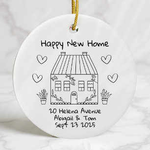 Gepersonaliseerde Nieuwe Home Keepsake Verhuizen Keramisch Ornament