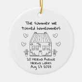 Gepersonaliseerde Nieuwe Home Keepsake Verhuizen Keramisch Ornament (Voorkant)
