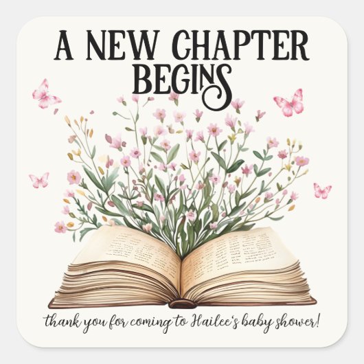 Gepersonaliseerde nieuwe hoofdstuk begint boek Bab Vierkante Sticker (Voorkant)