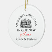 Gepersonaliseerde Nieuwe Huis Foto Ornament, Custo Keramisch Ornament (Links)