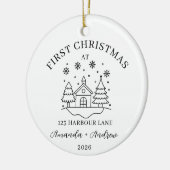 Gepersonaliseerde Nieuwe Huis Koppels Gift Kerstmi Keramisch Ornament (Links)