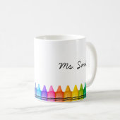 Gepersonaliseerde Nieuwe Leraar Gift Naam Crayon M Koffiemok (Voorkant rechts)