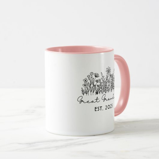 Gepersonaliseerde Nieuwe Oma Bloem Mok (Voorkant rechts)