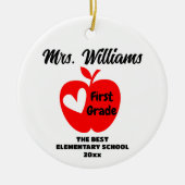 Gepersonaliseerde nieuwe Teacher Christmas Gift Af Keramisch Ornament (Voorkant)