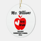 Gepersonaliseerde nieuwe Teacher Christmas Gift Af Keramisch Ornament (Links)